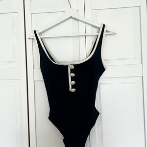 Kate Spade Black Swimsuit with White Accents